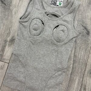 Natasha Zinko Light Gray Ribbed Top